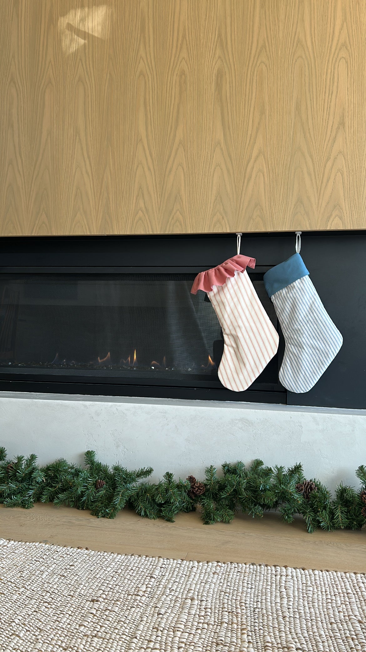Gather Stocking- Blue Stripes with Cuff