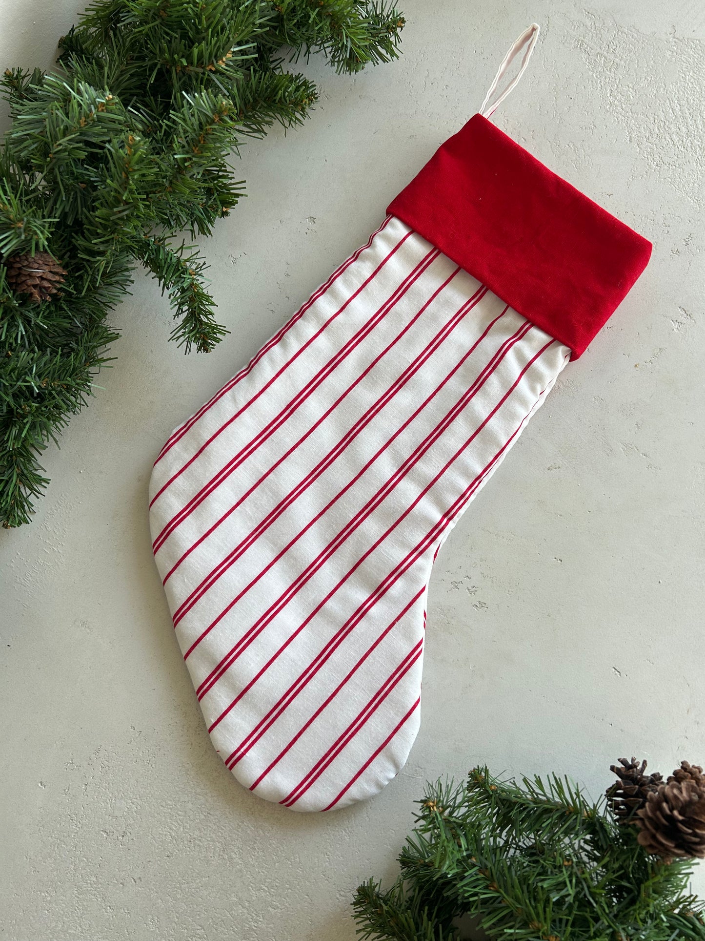 Gather Stocking-Red and White Stripes